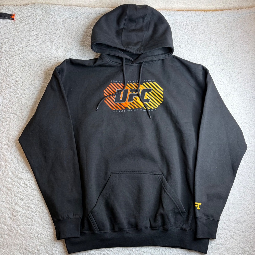 NEW UFC World Championship Black Graphic Hoodie Mens 2XL NWT 02BLK2344